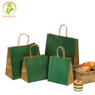 SGS CMYK Foldable Food Paper Bag 350g Brown Kraft Paper Bag