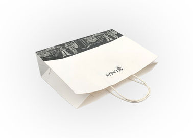White Eco Paper Packaging / Large Paper Shopping Bags With Handles